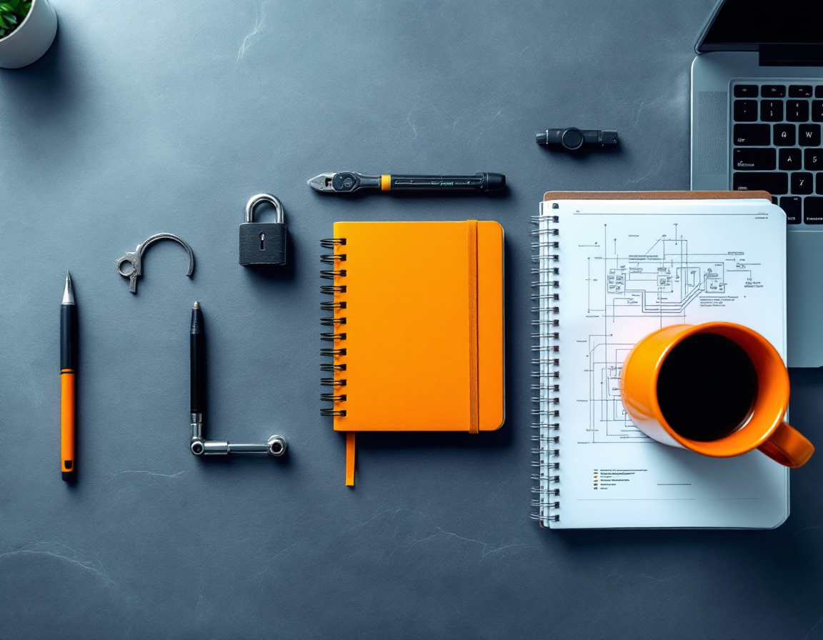A tester's tools laid out on a desk